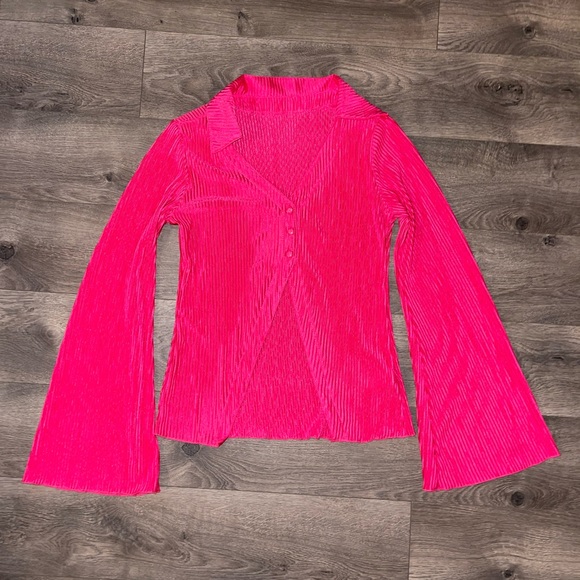 Hot Pink Long Sleeve crop top size XS - Picture 2 of 2